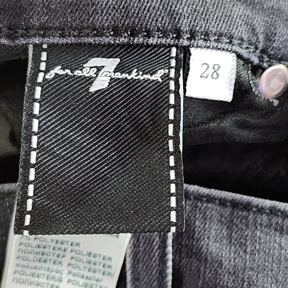 7 For All Mankind Slimmy Tapered Luxe Performance Plus black wash jeans 28 NEW - Picture 7 of 8